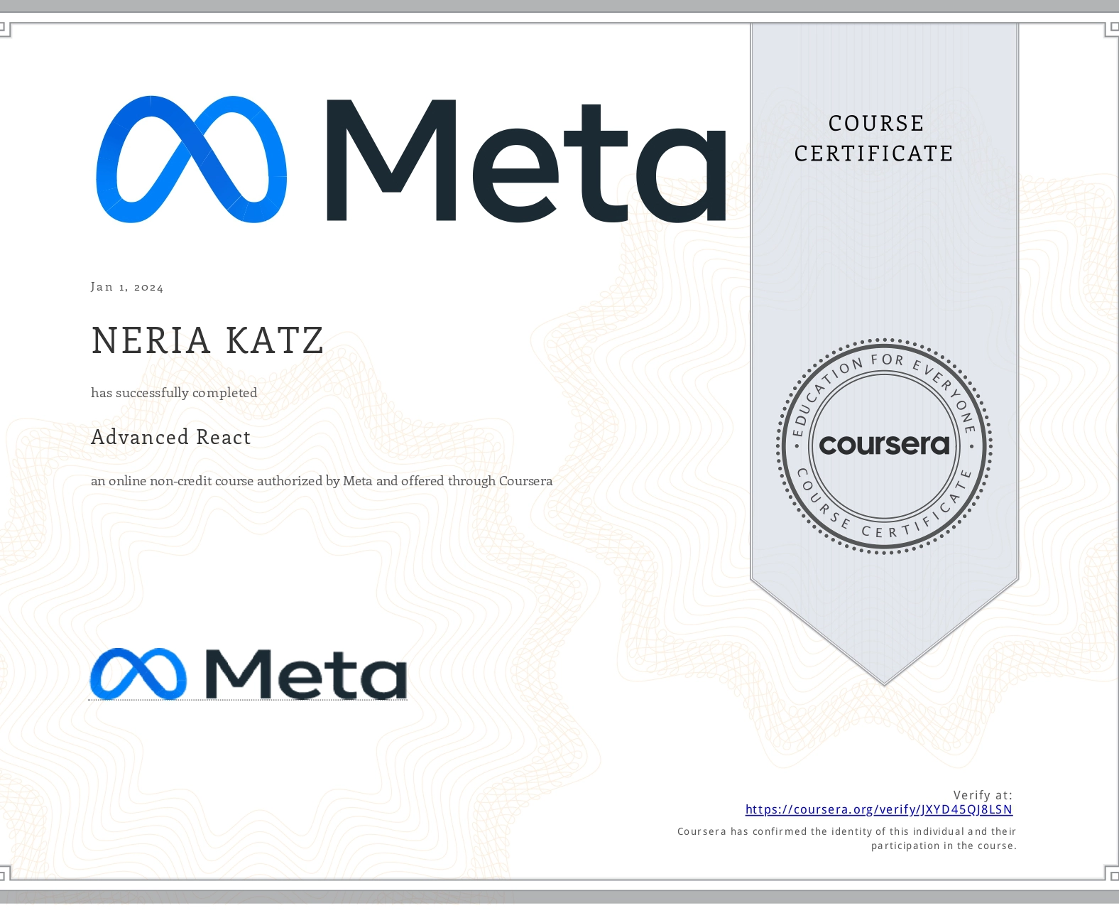 certificate