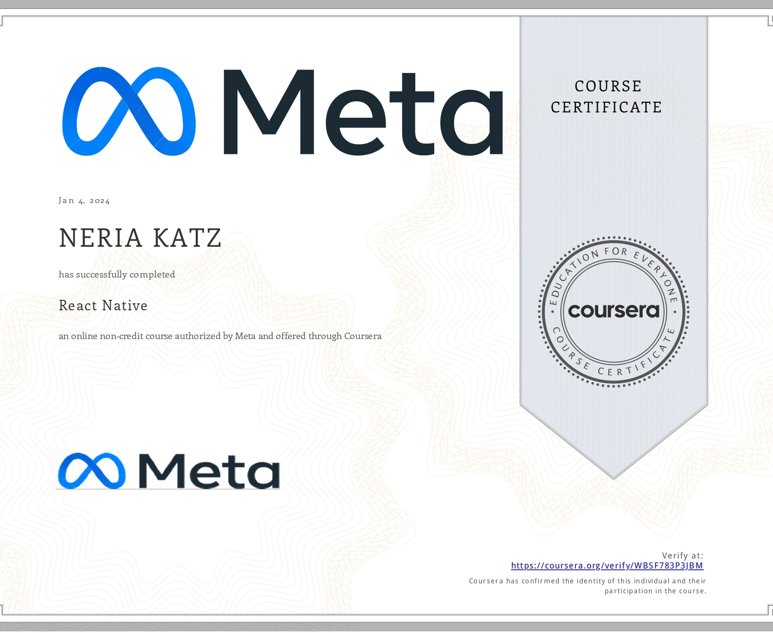 certificate